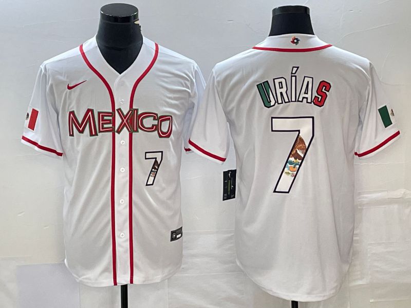 Men 2023 World Cub Mexico #7 Urias White Nike MLB Jersey64->more jerseys->MLB Jersey